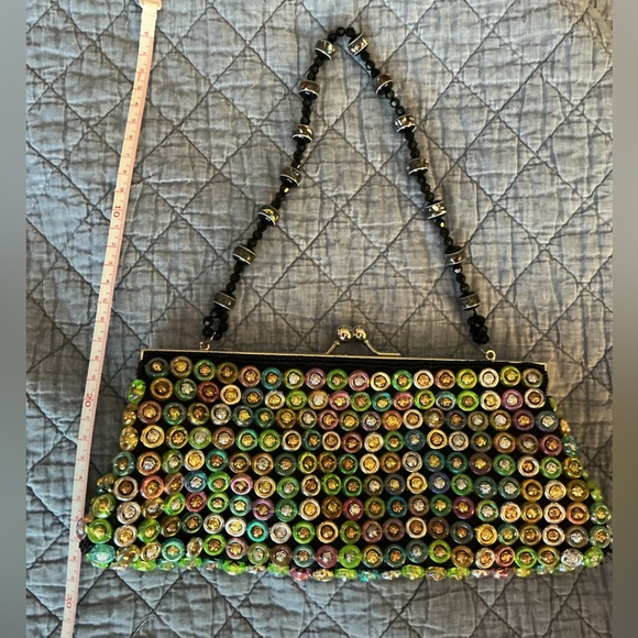 Multicolor Beaded Clutch Kisslock Hand Evening Bag NWOT - Picture 4 of 7